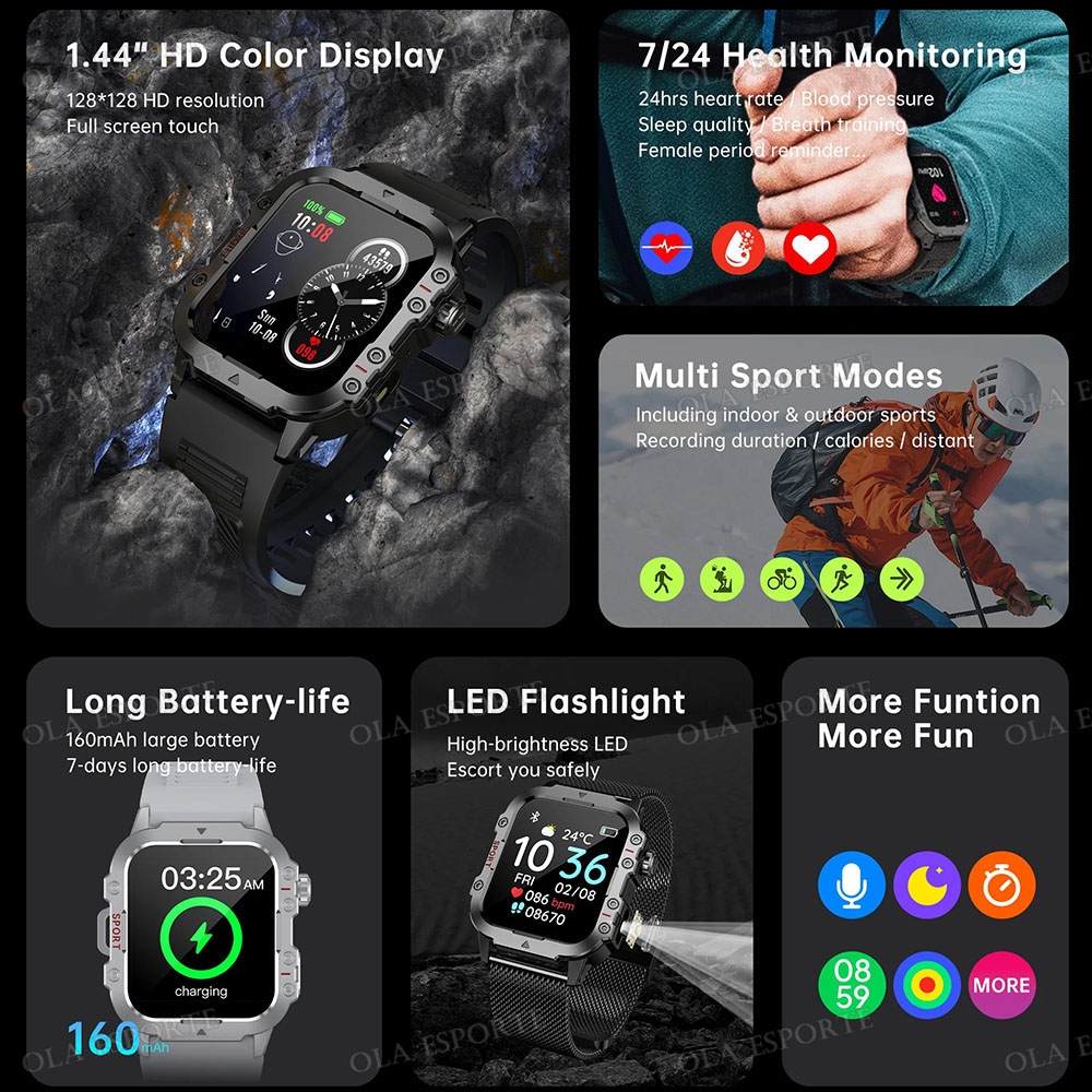 2026 Novo Smartwatch Militar M - Phase Esports & Gaming Festival avaliação e preço